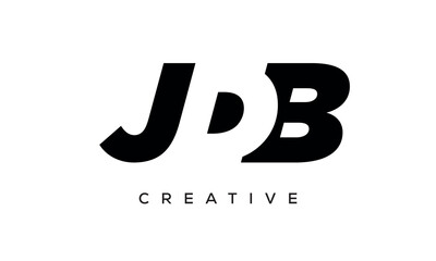 JDB letters negative space logo design. creative typography monogram vector	