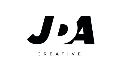 JDA letters negative space logo design. creative typography monogram vector	