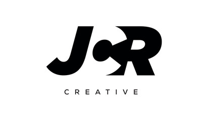 JCR letters negative space logo design. creative typography monogram vector	