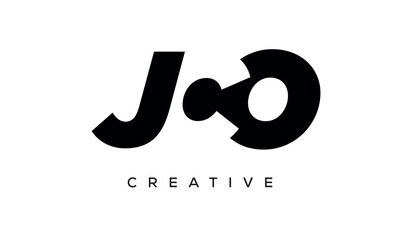 JCO letters negative space logo design. creative typography monogram vector	