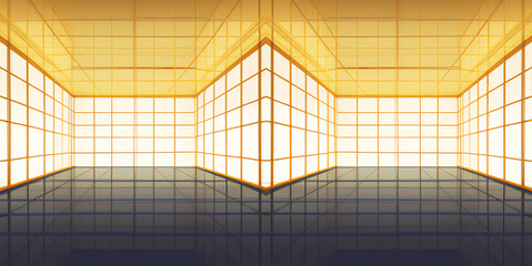 Modern interior design and old walls, generative AI