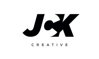 JCK letters negative space logo design. creative typography monogram vector	