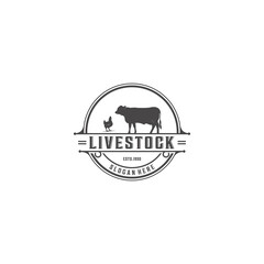 livestock logo template in white background