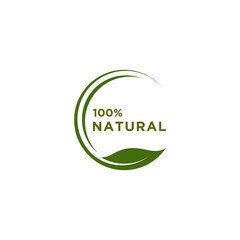 logo for 100% natural product in white background