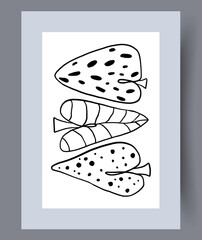 Still life leaves eco plants wall art print. Wall artwork for interior design. Contemporary decorative background with plants. Printable minimal abstract leaves poster.