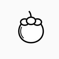 Mangosteen Fruit icon. Vitamin Ingredient Symbol - Vector.   