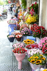 A scenery of the market in Vietnam