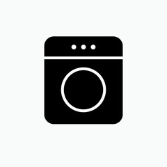 Washing Machine Icon. Laundry Element Symbol - Vector.    