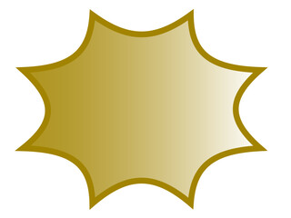 トゲトゲの金色グラデーションのフキダシ