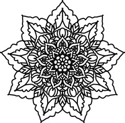 Mandala Coloring book Page design. Simple Mandala coloring design for beginners, seniors and children. Mehndi flower pattern for Henna drawing and tattoo. Decoration in ethnic orient