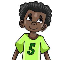 Stylized Adorable Happy Little Black Boy