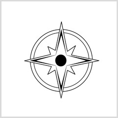 Compass icon black color. Vector Illustration for Icon, Symbol, Logo etc