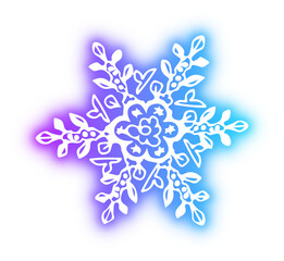 Collection of snowflake neon