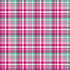 Seamless pattern in unusual bright pink and light green colors for plaid, fabric, textile, clothes, tablecloth and other things. Vector image.