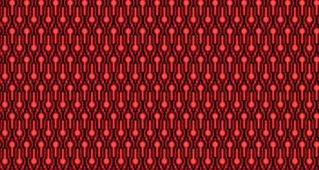 Seamless patchwork pattern. Black geometric lines on red watercolor background. Vector illustration. Handmade. - obrazy, fototapety, plakaty