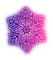 Collection of snowflake neon