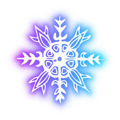 Collection of snowflake neon