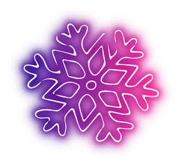 Collection of snowflake neon