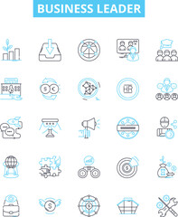 business Leader vector line icons set. Businessowner, CEO, Executive, Manager, Chairman, Leader, Entrepreneur illustration outline concept symbols and signs