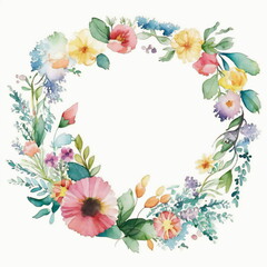 Floral Frame for Elegant Greeting Cards, Invitations, and Wedding Announcements with Copy Space