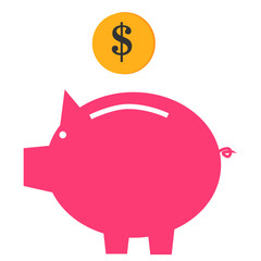 simple Vector Simple pig bank and dollar coin money