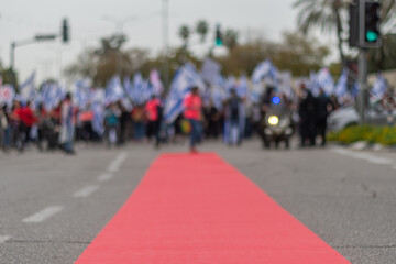 Civilian protests in the city of Rehovot Israel against the planned changes of Israeli government to the high court of justice