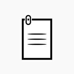 Note Icon. Resume  Symbol – Vector.      