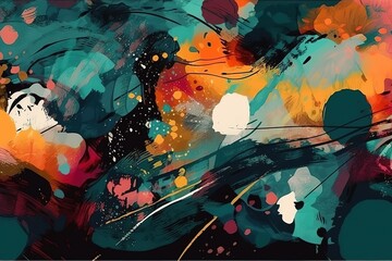 Hand painted abstract trendy and festive background. , Generative AI