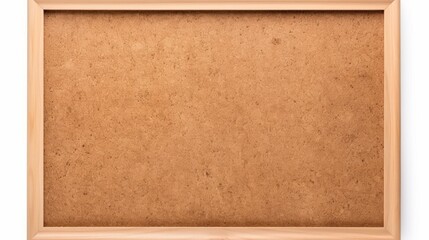 Fototapeta premium Cork board with wooden frame isolated on white background, blank cork texture for post a notice or reminder(with clipping path) generative ai
