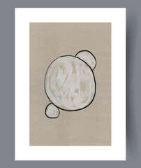 Abstract circles conceptual minimalism wall art print. Wall artwork for interior design. Printable minimal abstract circles poster. Contemporary decorative background with minimalism.