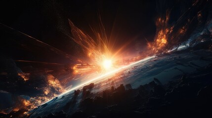 Space flare. A beautiful space scene, generative ai