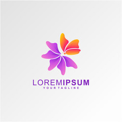 Awesome Flower Butterfly Premium Logo Vector