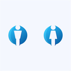 Awesome Man and Woman Toilet Logo Premium