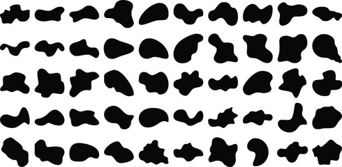 Liquid and fluid shape Black symbol Set 50