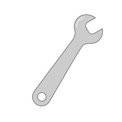 Simple illustration of spanner icon for apps and websites Concept of work tool
