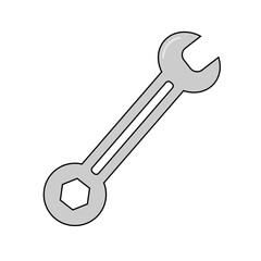 Simple illustration of spanner icon for apps and websites Concept of work tool