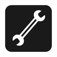 Simple illustration of spanner icon for apps and websites Concept of work tool