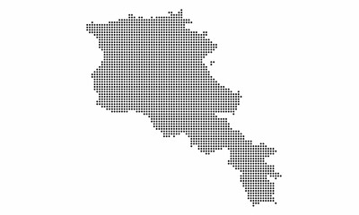 Armenia dotted map with grunge texture in dot style. Abstract vector illustration of a country map with halftone effect for infographic. 