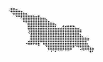 Georgia dotted map with grunge texture in dot style. Abstract vector illustration of a country map with halftone effect for infographic. 