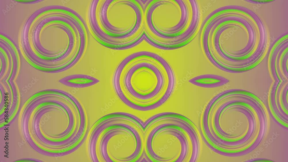 Poster Background from curved multi colored shapes. 3d rendering loop animation 4K