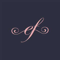  Initial Handwritten EF E F Letters Logo with a minimalist design.