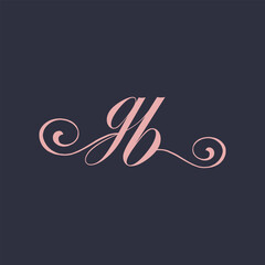  Initial Handwritten GB G B Letters Logo with a minimalist design.