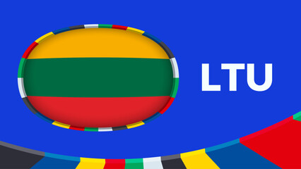 Lithuania flag stylized for European football tournament qualification.