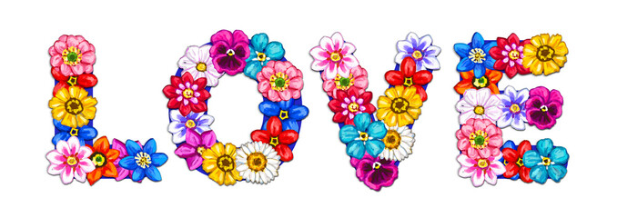 Love letters made of flowers