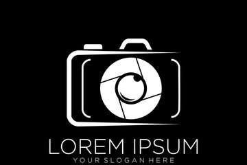 camera photography white logo icon vector template