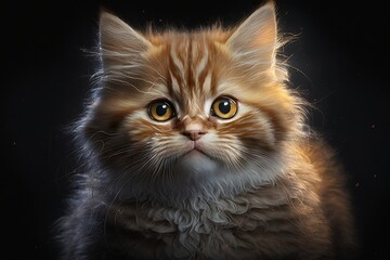 portrait of a cat, cute cat illustration, realistic, kitten, baby cat