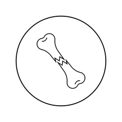 Vector linear icon of bone fracture.