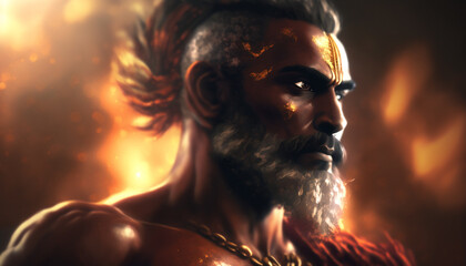Portrait of Rama, the Hero of the Epic Ramayana