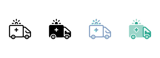 Simple vector icon on a theme ambulance - obrazy, fototapety, plakaty