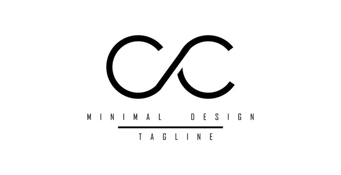 CC Minimal Logo Design Vector Illustration 